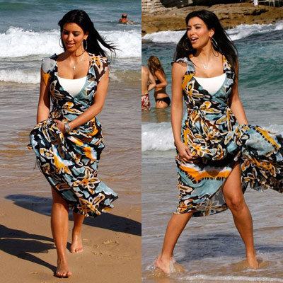 Kim Kardashian at Bondi Beach